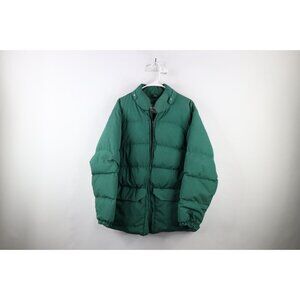 Vintage 70s Holubar Mens Size Large Duck Down Winter Puffer Jacket Green USA